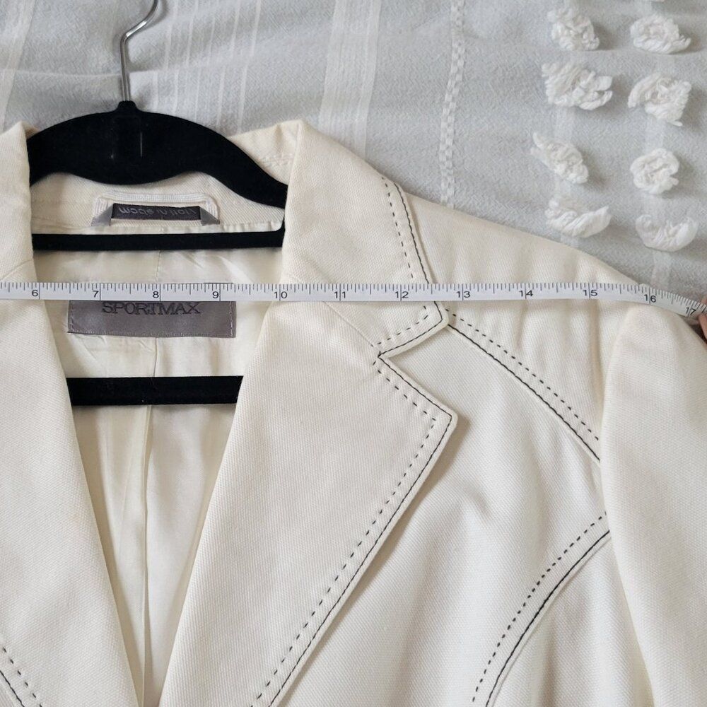 Max Mara SportMax Vintage Contrast Stitch Blazer Tailored Structured Academia 12 - Picture 5 of 9